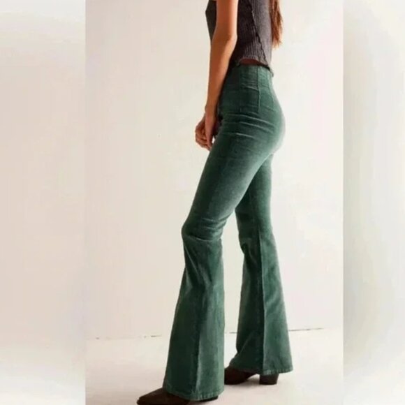 We the Free | Green Corduroy Flare Pants 26 - Picture 2 of 6